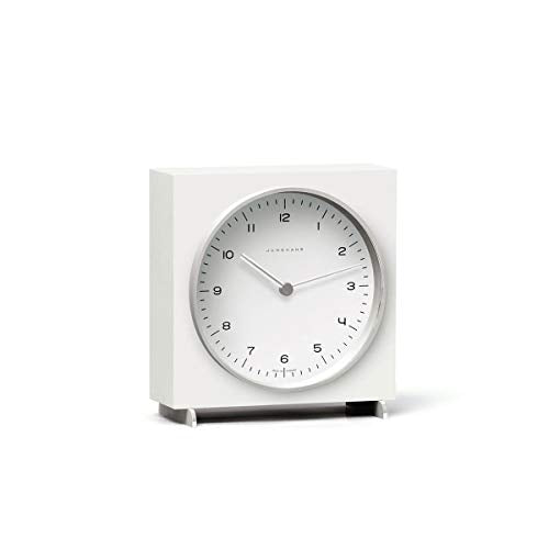 JUNGHANS Max Bill by Table Clock, Ziffernblatt weiß, 16,4 x 17,4 x 5,5 cm, Klassisch im Sale