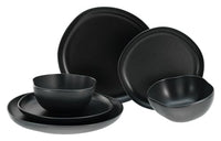 Thumbnail for CreaTable, 21248, Natura Organic BLACK series, 12-piece tableware set, stoneware plate set, dishwasher and microwave safe, Made in Portugal on sale