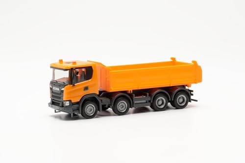 herpa LKW Modell Scania XT17 Meiler 4-achsiger Dreiseitenkipper, Miniatur im Maßstab 1:87, Sammlerstück, Made in Germany, Kunststoff im Sale