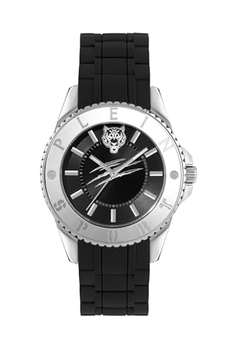 Philipp Plein Damen Uhr Analog Quarz Glam PSKBA0123 Silikonarmband Schwarz 40mm 50m Wasserdicht im Sale