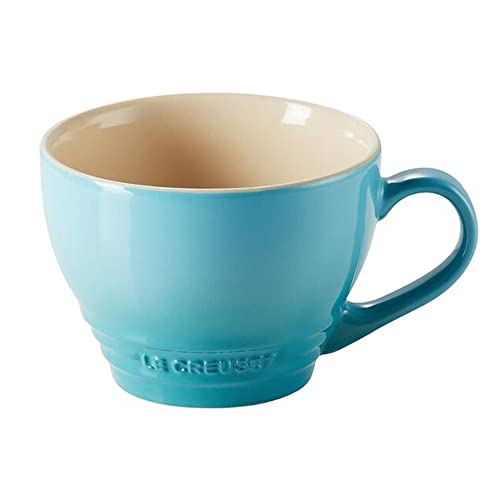 Le Creuset Large Cappuccino Cup made of stoneware, 400 ml, Caribbean, 70304401700002 on sale