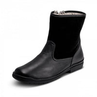 Thumbnail for VITAFORM Stiefel Lammfell gefüttert für Herren | Stiefelette mit rutschhemmender Sohle | Weiches Velour- und Nappaleder | Warme Schuhe für den Winter | Reißverschluß | Schwarz Gr. 46 im Sale