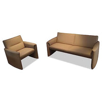 Thumbnail for Garnitur Boavista Leder Neolux Hellgrau Sofa Sessel im Sale
