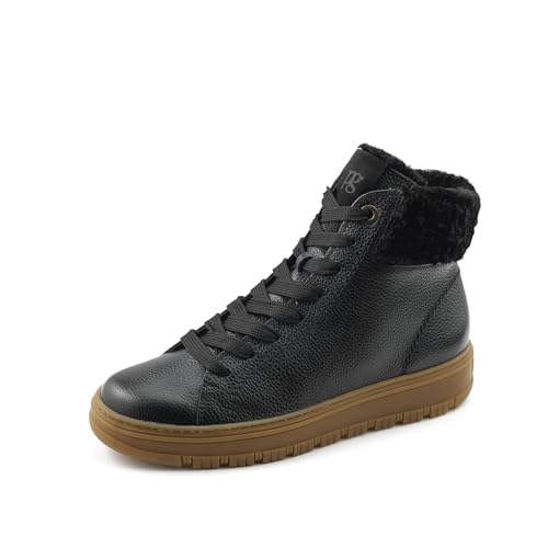 Paul Green Damen Hightop-Pauls mit Relax-Weite und Wechselfußbett, Frauen Low-Top Sneaker,Warm gefüttert,Halbschuhe,Schwarz (Black),40.5 im Sale