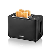 Thumbnail for Cloer 3930 Digital 2-slice toaster, touch function, 750-900 W, remaining time display, defrost function, reheat function, bun warmer, 7 browning levels, crumb tray, black