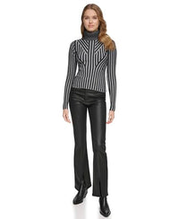 Thumbnail for DKNY Women's Turtleneck Sweater, Black/Ivory, X-Large on sale