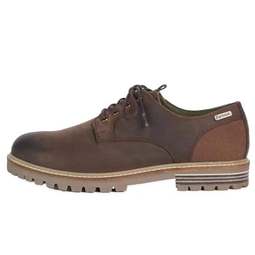 Barbour Sandstone Leather Shoes for Men, Chocolate Brown, Chocolate Brown, 46 EU on Sale