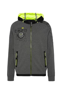Thumbnail for Camp David Herren Sweatjacke mit Kontrastkapuze, Prints und Patch Anthra Melange im Sale