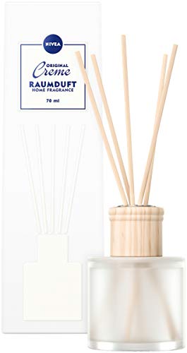 NIVEA Original Creme Room Fragrance Sticks, with the well-known NIVEA Creme note, delicate in a frosted glass container, 70 ml on sale