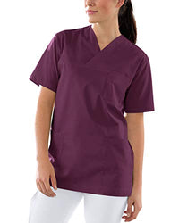 Thumbnail for CLINIC DRESS Schlupfkasack Unisex-Schlupfkasack Brusttasche V-Ausschnitt Kasack für Damen und Herren 60° Wäsche Pflaume im Sale