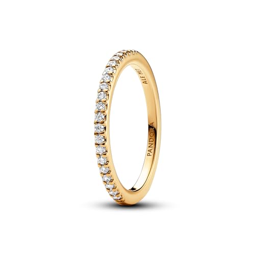 PANDORA Timeless Funkelnder Band-Ring aus Sterling Silber mit vergoldeter Metalllegierung, Cubic Zirkoniastein verziert, im Sale
