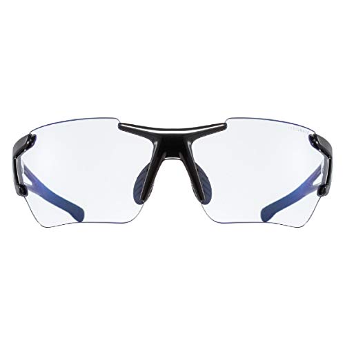 uvex sportstyle 803 race V - Sportbrille für Damen und Herren - selbsttönend & verspiegelt - beschlagfrei - black/blue - one size im Sale