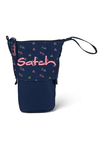 satch Pencil Slider extra large including divider, zippered compartment, pen holder, set square, window for timetable, Funky Friday - Dark Blue on Sale