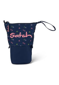 Thumbnail for satch Pencil Slider extra large including divider, zippered compartment, pen holder, set square, window for timetable, Funky Friday - Dark Blue on Sale
