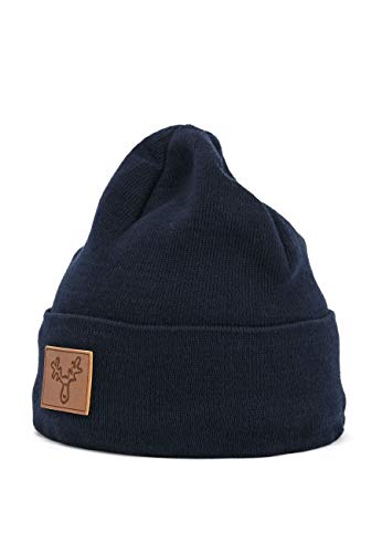 ELKLINE turn-up cap with moose logo cotton knitted hat, color: red on sale