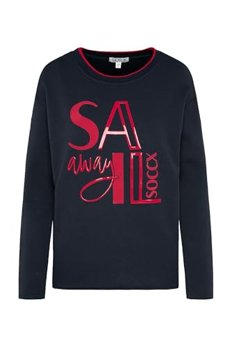 SOCCX Women's Bonded Sweatshirt with Glossy Print Blue Navy on sale