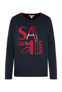 Thumbnail for SOCCX Women's Bonded Sweatshirt with Glossy Print Blue Navy on sale
