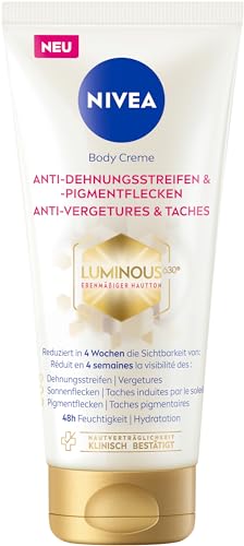 NIVEA LUMINOUS630 Body Cream Anti-Stretch Marks &amp; Pigment Spots, Body Lotion evens out differences in skin tone, light texture and provides 48h moisture (200 ml) on sale