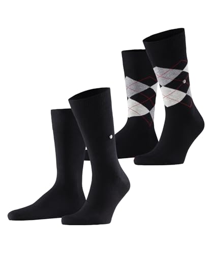 Burlington Herren Socken Everyday X-Mas Multipack So Baumwolle gemustert 2 Paar, Schwarz Black Mix 0060, 40-46 im Sale