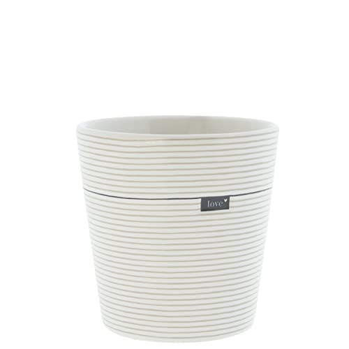 Becher Stripes love little Heart Keramikbecher weiss titane Keramikgeschirr BC Cup Küche gedeckter Tisch