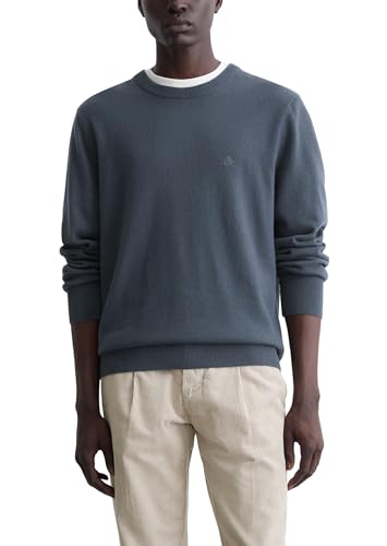 Marc OߴPolo Herren Strickpullover mit Rundhalsausschnitt Langarm, Blau (Moon Stone), im Sale