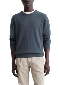 Thumbnail for Marc OߴPolo Herren Strickpullover mit Rundhalsausschnitt Langarm, Blau (Moon Stone), im Sale