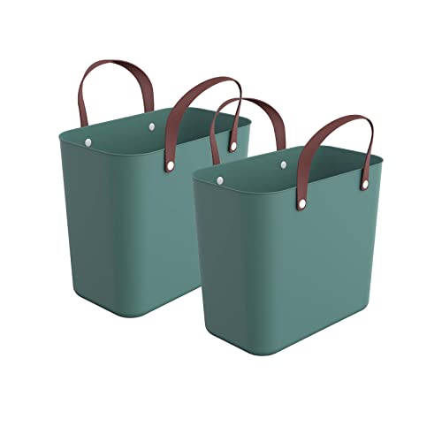 Rotho Albula set of 2 shopping baskets, plastic (recycled PP), green, 2 x 25 l, (40 x 23.5 x 34 cm), 2 on sale