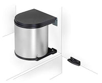 Thumbnail for Quellmalz Wesco built-in waste bin/bin lid lifts and pivots when opened/for sink base cabinets, swing doors and side panels/round/11 liter capacity 40 meters/silver on sale