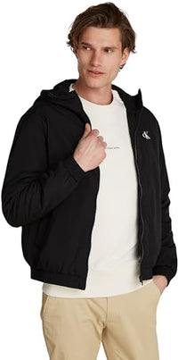 Thumbnail for Calvin Klein Men's Padded Hooded Harrington Jacket, Black (Ck Black), on Sale