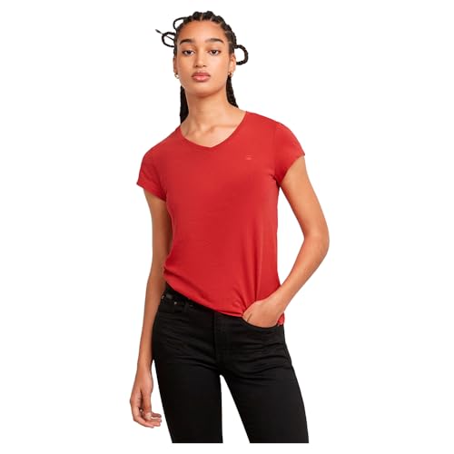 G-STAR Damen Eyben Slim V-Neck Top 2.0, Rot (Baron D24533-4107-1828), im Sale
