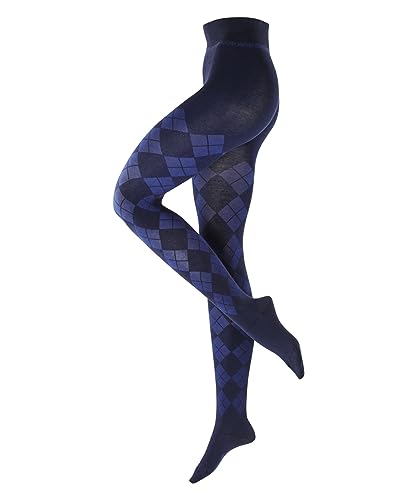 Burlington Women's Tights Elegant Essence W Ti Cotton Patterned 1 Pair, Blue Marine 6120, 38-40 on Sale