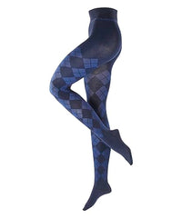 Thumbnail for Burlington Women's Tights Elegant Essence W Ti Cotton Patterned 1 Pair, Blue Marine 6120, 38-40 on Sale