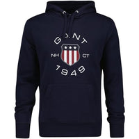 Thumbnail for GANT Herren Print Sweat Hoodie Kapuzenpullover, Evening Blue, im Sale