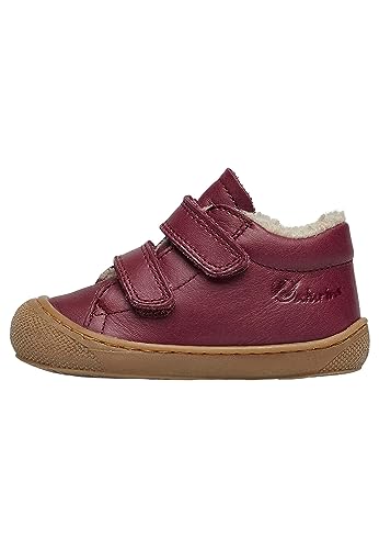 Naturino Lauflernschuhe aus Nappaleder mit Wollfutter, Dunkelrot 22 im Sale