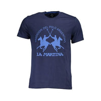 Thumbnail for La Martina Elegantes, blaues Baumwoll-T-Shirt mit elegantem Aufdruck für Herren, blau, im Sale