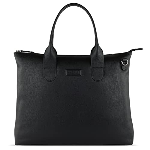 bugatti Elsa Shopper aus Leder, Damenhandtasche für Business, Arbeit oder Einkauf, schwarz im Sale