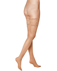 Thumbnail for KUNERT Damen Halterlose Strümpfe Satin Look 20 breites Spitzenband 20 DEN Cashmere im Sale