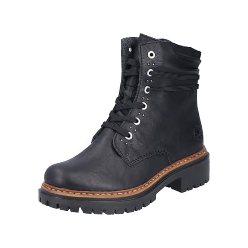 Rieker Damen 72618 Schnürstiefel, Schwarz, 41 EU im Sale