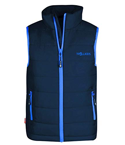 Trollkids children's ultralight polyfiber vest Trondheim, dark green, on sale