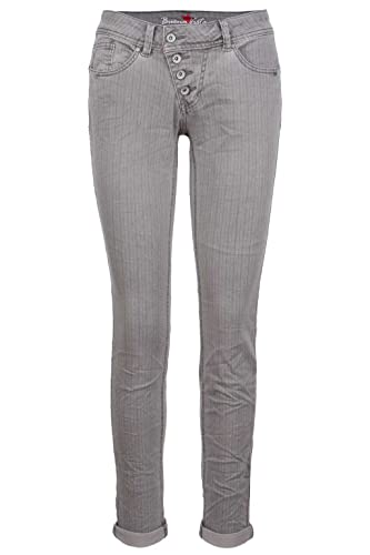 Buena Vista Hose Malibu Stretich Twill Heringbone in Grau, im Sale
