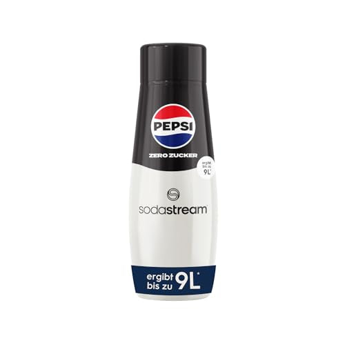 SodaStream Sirup Pepsi Zero Zucker - 1x Flasche ergibt 9 Liter Fertiggetränk, Sekundenschnell zubereitet und immer frisch, 440 ml im Sale
