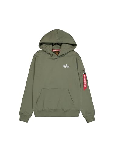 Alpha Industries Herren Signature BP Hoody, Sage-Green, im Sale