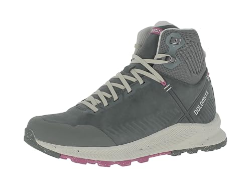 Dolomite Carezza Leather Mid WP Ws wasserdichte und modische Freizeitschuhe Damen mit Wildleder Obermaterial | Wanderschuhe | Outdoorschuhe | Winterschuhe silver green im Sale