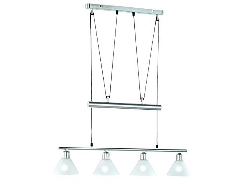 Trio Jojo-Balkenpendel, E14, L.: 102cm, Nickel matt, Glas opal mattweiß im Sale