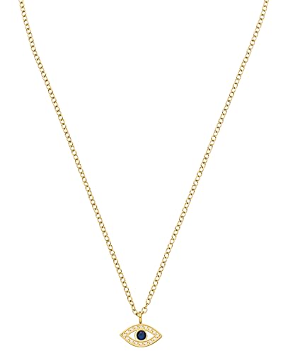 Purelei Blue Eye Kette Damen (Gold) – Halskette Damen aus langlebigem Edelstahl – Wasserfeste Kette mit Anhänger – 40–45 cm Länge – Halskette für deinen individuellen Look im Sale