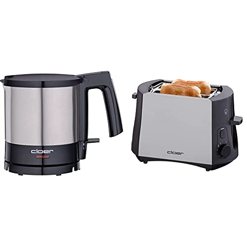 Cloer 4720 kettle / 2000 W / internal fill level indicator / dry run and overheat protection / 1 liter &amp; 3410 toaster / 825 W / for 2 slices of toast / integrated bun warmer on sale