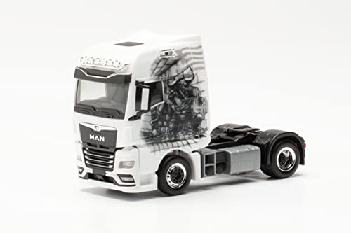 herpa 315715 TGX GX Individual Zugmaschine „Lagoudakis 5 / Minotaurus“, originalgetreu im Maßstab 1:87, Modell LKW für Diorama, Modellbau Sammlerstück, Deko Miniaturmodelle aus Kunststoff, Mehrfarbig im Sale