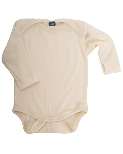 Cosilana, Baby Body Langarm, 70% Wolle, 30% Seide (Grau, 62-68) im Sale
