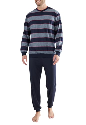 Götzburg Herren Pyjama blau quergestreift 1er Pack 50 im Sale
