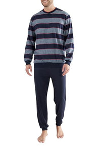 Thumbnail for Götzburg Herren Pyjama blau quergestreift 1er Pack 50 im Sale